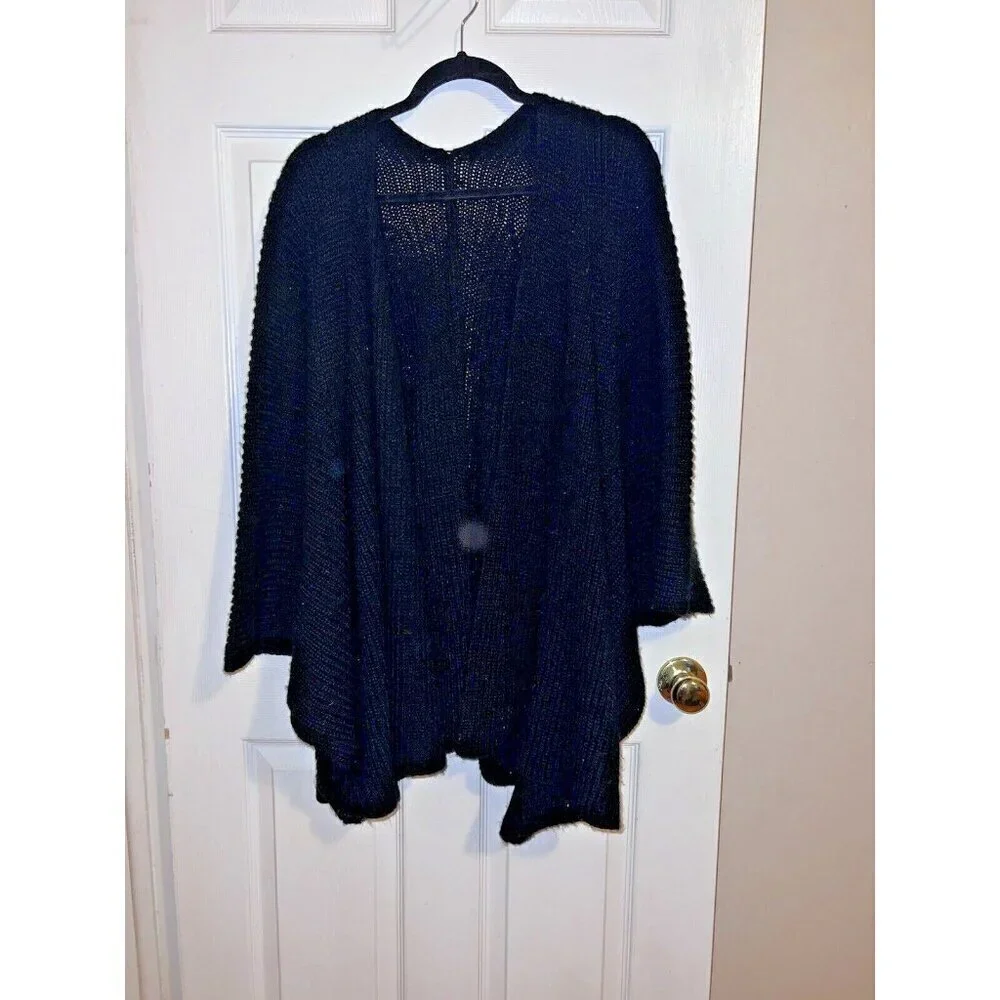 URBAN OUTFITTERS Women’s Sweater Black Chunky Knit Oversized Cocoon Cardigan OS